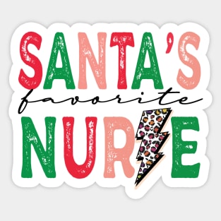 Santa's Favorite Nurse Sticker